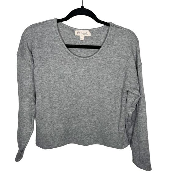 PHILOSOPHY / gray cropped pullover sweater top / S - Picture 1 of 5